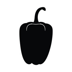 red bell pepper vector silhouette icon - perfect for food, farming, or nutrition concepts.