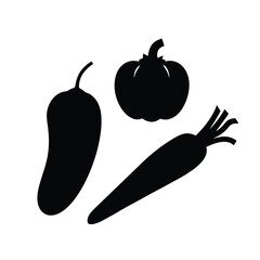 roasted veggies vector silhouette icon - perfect for food, farming, or nutrition concepts.