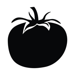 roma tomato vector silhouette icon - perfect for food, farming, or nutrition concepts.