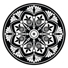 Circular pattern in the form of a mandala. Henna tattoo mandala. Mehndi style. Decorative pattern in oriental style. Coloring book page.