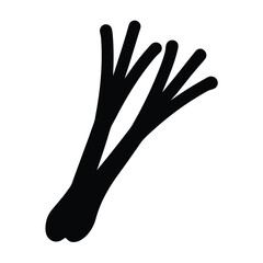 scallions vector silhouette icon - perfect for food, farming, or nutrition concepts.