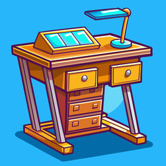 illustration of office desk