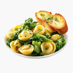 Delicious Orecchiette Pasta with Broccoli Rabe and Garlic Bread
