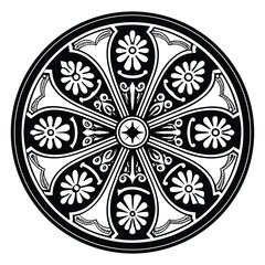 Circular pattern in the form of a mandala. Henna tattoo mandala. Mehndi style. Decorative pattern in oriental style. Coloring book page.