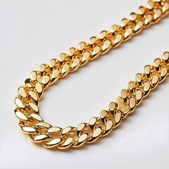 Obraz premium Gold Necklace Jewelry: Elegant Jewelry Accessories with Metallic Chain and Shiny Surface for Modern Style and Statement Piece Fashion