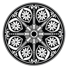 Circular pattern in the form of a mandala. Henna tattoo mandala. Mehndi style. Decorative pattern in oriental style. Coloring book page.