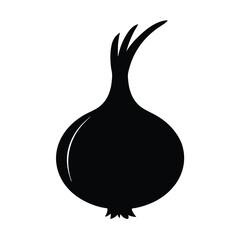 shallot vector silhouette icon - perfect for food, farming, or nutrition concepts.