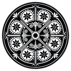 Circular pattern in the form of a mandala. Henna tattoo mandala. Mehndi style. Decorative pattern in oriental style. Coloring book page.