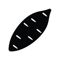 sweet potato vector silhouette icon - perfect for food, farming, or nutrition concepts.