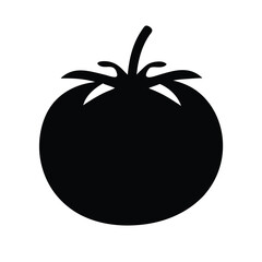 tomato vector silhouette icon - perfect for food, farming, or nutrition concepts.