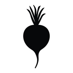Obraz premium turnip vector silhouette icon - perfect for food, farming, or nutrition concepts.