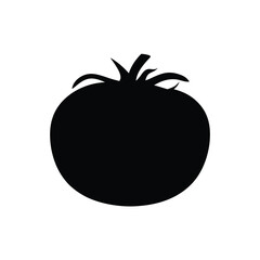 tomato vector silhouette icon - perfect for food, farming, or nutrition concepts.