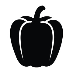 yellow bell pepper vector silhouette icon - perfect for food, farming, or nutrition concepts.
