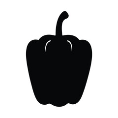 yellow bell pepper vector silhouette icon - perfect for food, farming, or nutrition concepts.