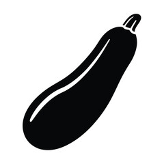 zucchini vector silhouette icon - perfect for food, farming, or nutrition concepts.