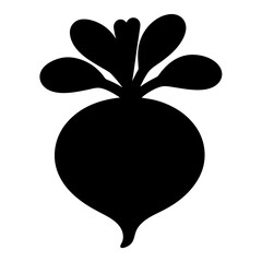 beetroot vector silhouette icon - perfect for food, farming, or nutrition concepts.