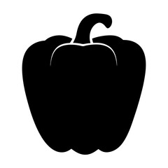 bell pepper vector silhouette icon - perfect for food, farming, or nutrition concepts.