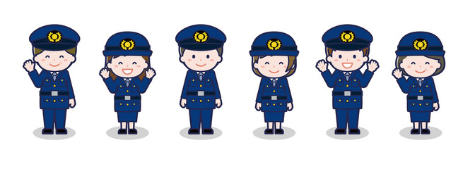 いろいろな人物セット_笑顔_警察官