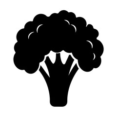 cauliflower vector silhouette icon - perfect for food, farming, or nutrition concepts.