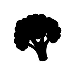 cauliflower vector silhouette icon - perfect for food, farming, or nutrition concepts.