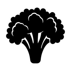 cauliflower vector silhouette icon - perfect for food, farming, or nutrition concepts.