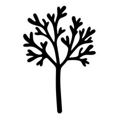 Obraz premium dill vector silhouette icon - perfect for food, farming, or nutrition concepts.