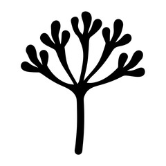dill vector silhouette icon - perfect for food, farming, or nutrition concepts.