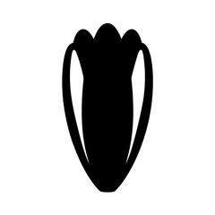 endive vector silhouette icon - perfect for food, farming, or nutrition concepts.