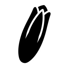 endive vector silhouette icon - perfect for food, farming, or nutrition concepts.