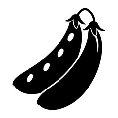 green bean vector silhouette icon - perfect for food, farming, or nutrition concepts.