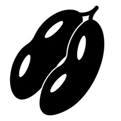green bean vector silhouette icon - perfect for food, farming, or nutrition concepts.