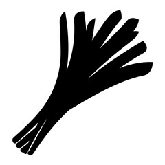 green onion vector silhouette icon - perfect for food, farming, or nutrition concepts.