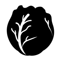 iceberg lettuce vector silhouette icon - perfect for food, farming, or nutrition concepts.