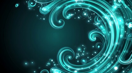 Teal swirling abstract design