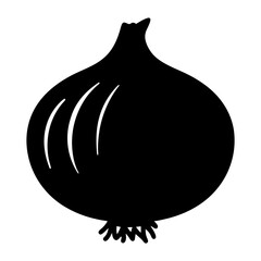 onion vector silhouette icon - perfect for food, farming, or nutrition concepts.