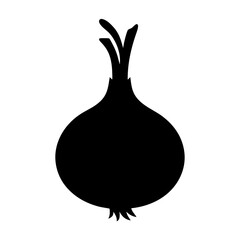onion vector silhouette icon - perfect for food, farming, or nutrition concepts.