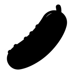 pickled cucumber vector silhouette icon - perfect for food, farming, or nutrition concepts.