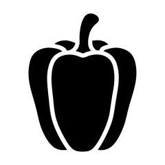 red bell pepper vector silhouette icon - perfect for food, farming, or nutrition concepts.
