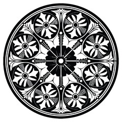 Circular pattern in the form of a mandala. Henna tattoo mandala. Mehndi style. Decorative pattern in oriental style. Coloring book page.