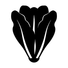 romaine lettuce vector silhouette icon - perfect for food, farming, or nutrition concepts.