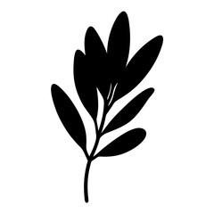 sage leaf vector silhouette icon - perfect for food, farming, or nutrition concepts.