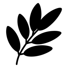 sage leaf vector silhouette icon - perfect for food, farming, or nutrition concepts.