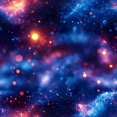 Fototapeta premium Ethereal cosmic background with soft-focus lights, bokeh circles, and glittery starlight accents. --tile 