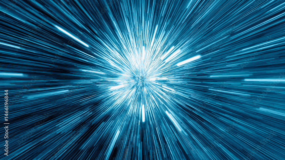 Poster abstract flight in space hyper jump illustration