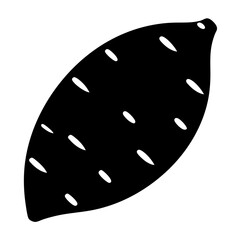 sweet potato vector silhouette icon - perfect for food, farming, or nutrition concepts.