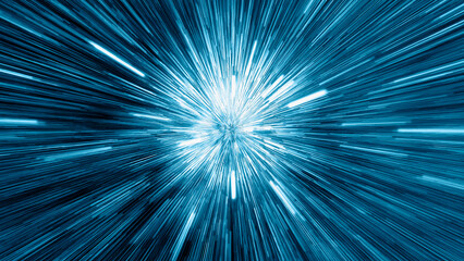 Abstract flight in space hyper jump illustration 
