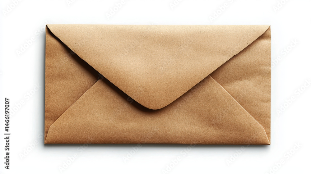 Poster long blank envelope isolated on a white background with a clipping path. with copy space image. plac