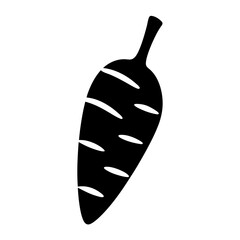 taro root vector silhouette icon - perfect for food, farming, or nutrition concepts.