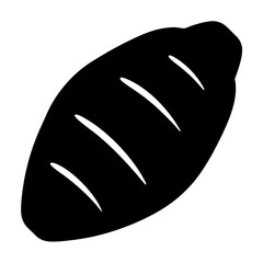 taro root vector silhouette icon - perfect for food, farming, or nutrition concepts.