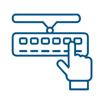 blue hand pressing keyboard button clip art preview